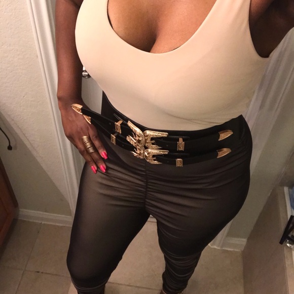 Women's Mesh Solid Sleeveless Ruched Jumpsuit - Picture 2 of 7